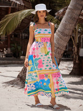 Spaghetti Catoon Print A-line Vacation Dress
